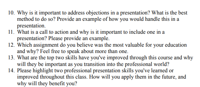 Please answer Questions 10&11, Thank You! 10. Why