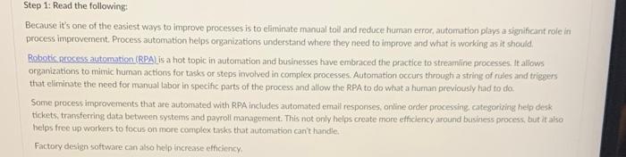 Please help with step 4 questions 1-5 on this