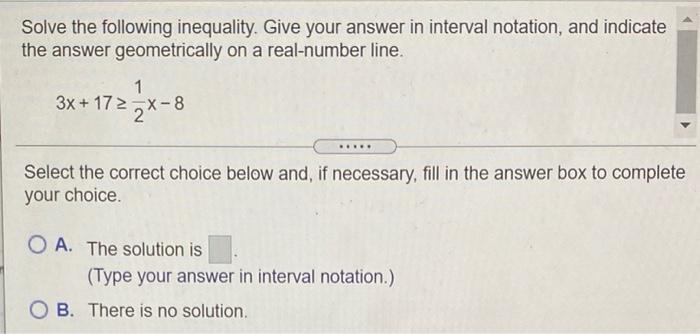 Solve the following inequality. Give your answer