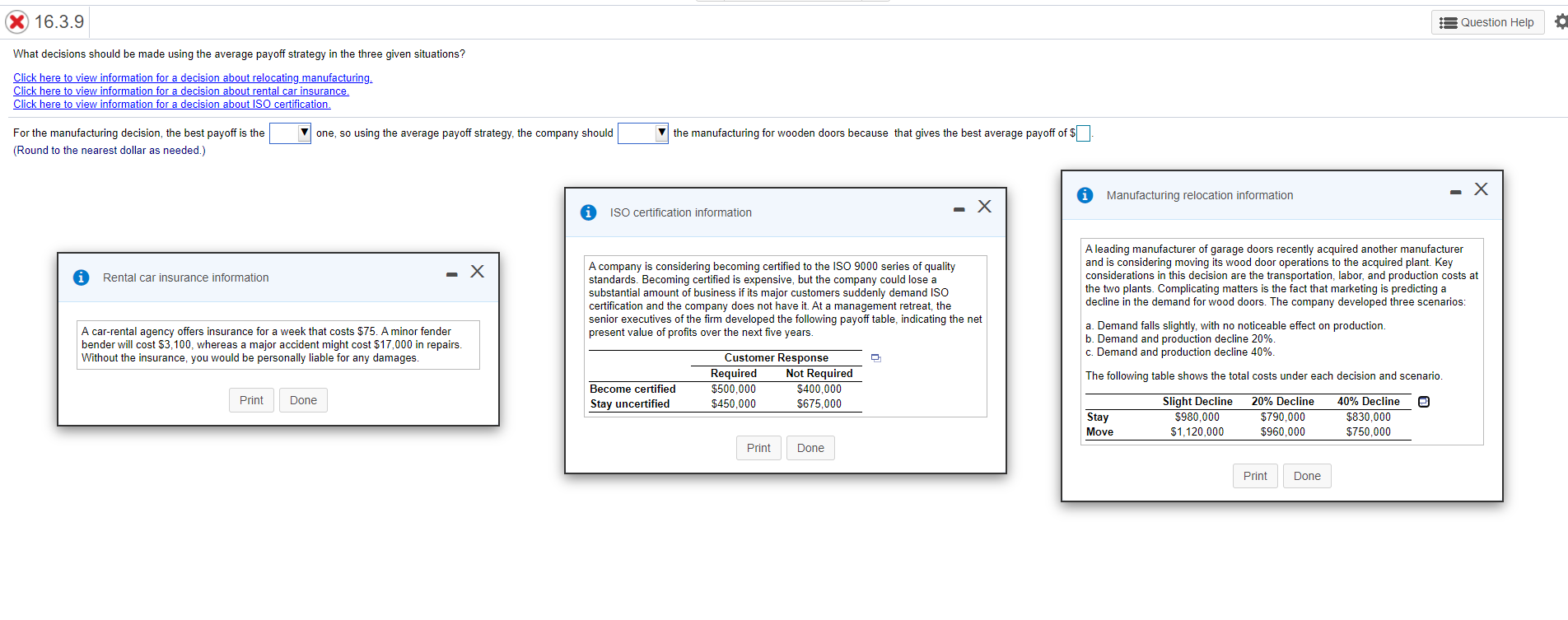 16.3.9 A Question Help What decisions should be
