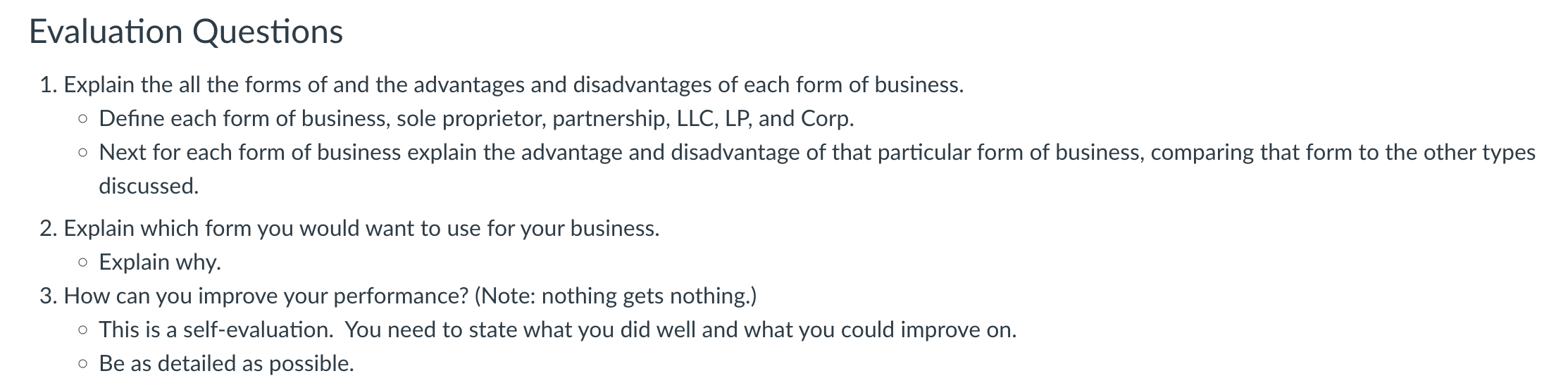 Prepare your answer to the questions in your word