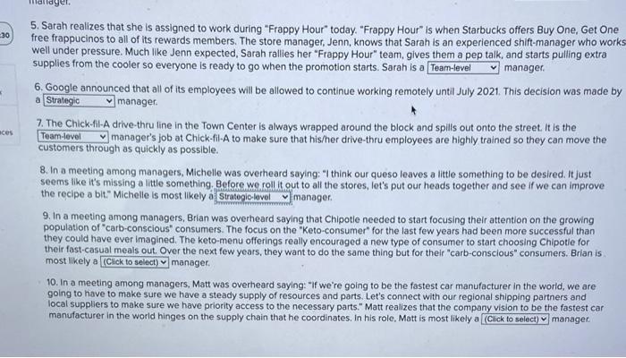 answer options: operational-level, middle-level,