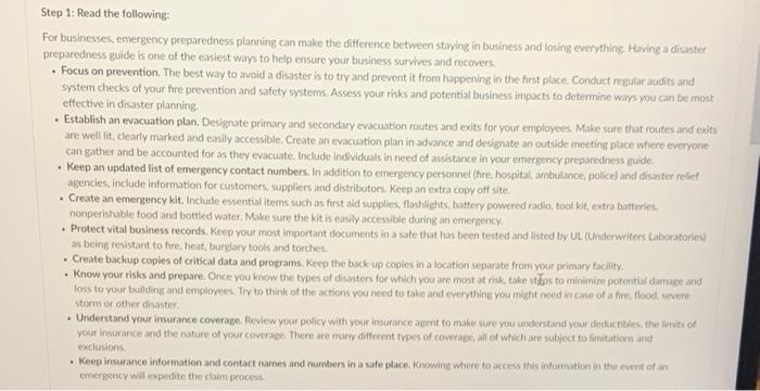 Please help with step 4 questions 1-5 on this