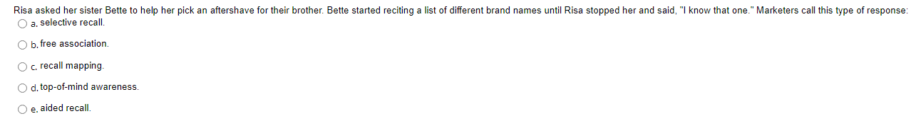 a. selective recall. b. free association. c.