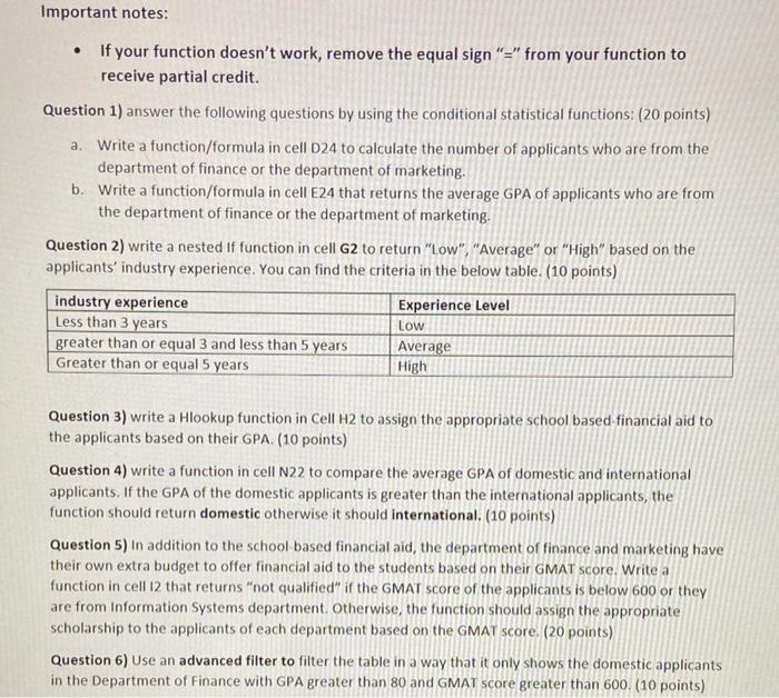 Important notes: . If your function doesn't work,