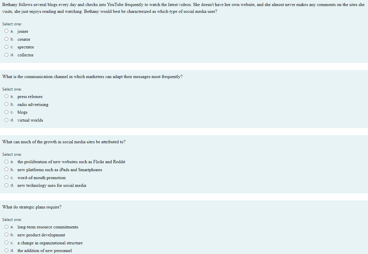 Bethany follows several blogs every day and