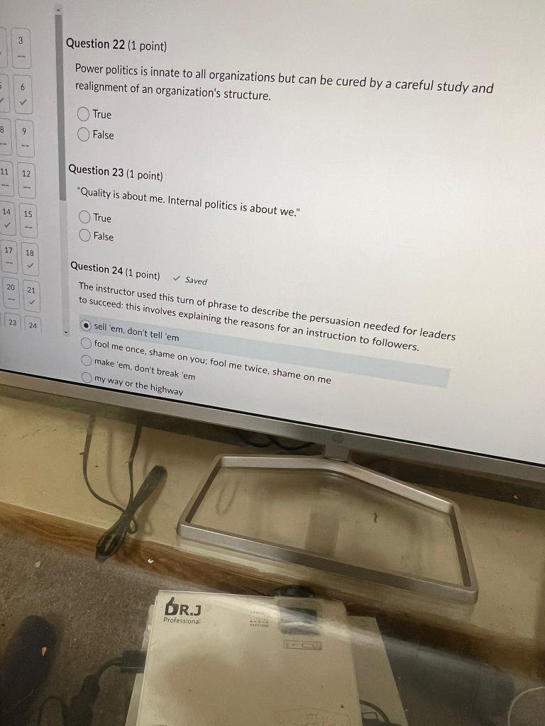 False Question 29 (2 points) Saved Leaders
