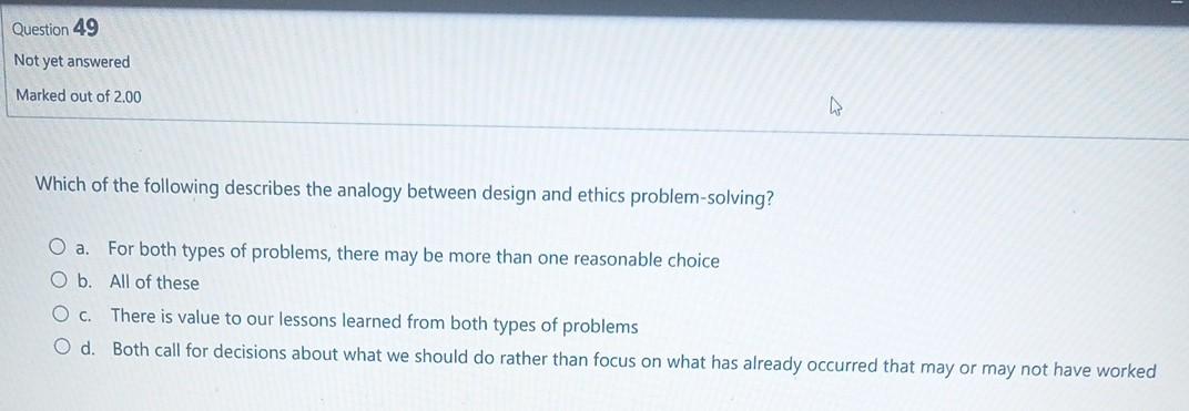 Which of the following describes the analogy