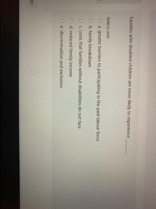 Families with disabled children are more likely