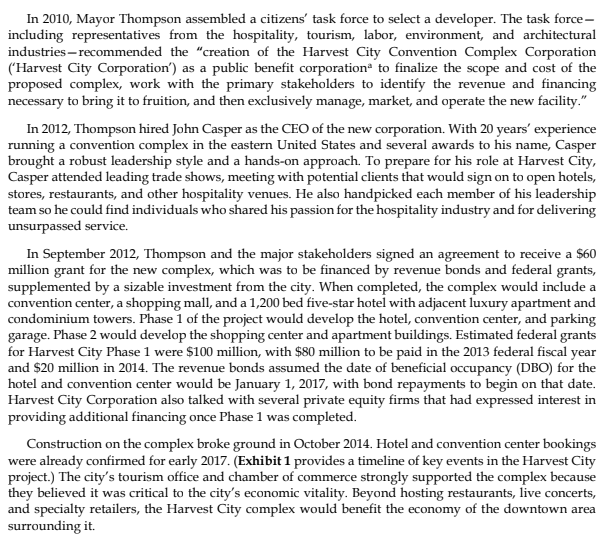 Case Study: Read & Answer Harvest City Case