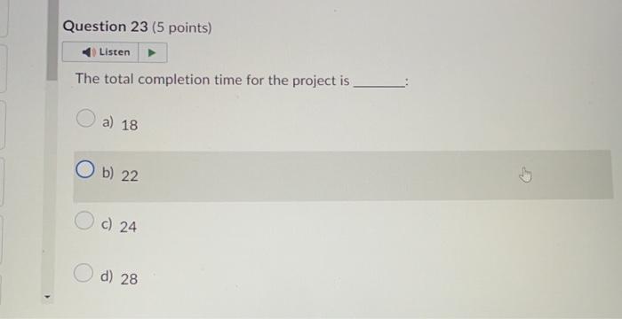 Project Management Problem A for Questions \#20