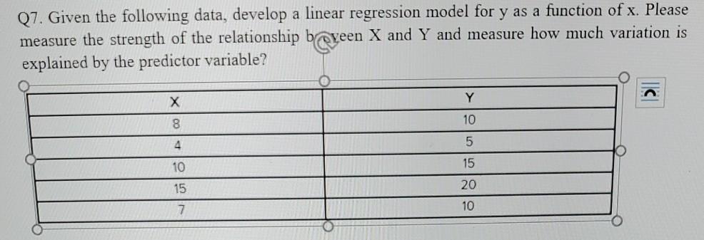 how do I solve this question in excel ? Q7. Given