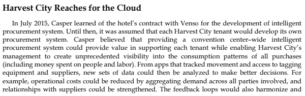 Case Study: Read & Answer Harvest City Case