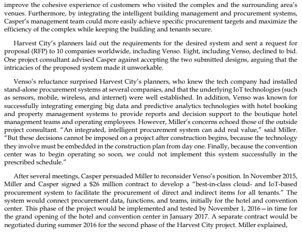 Case Study: Read & Answer Harvest City Case