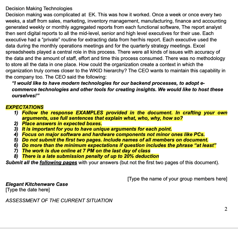 Elegant Kitchenware Case (ONLINE) Introduction