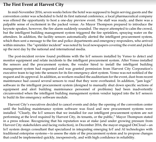 Case Study: Read & Answer Harvest City Case