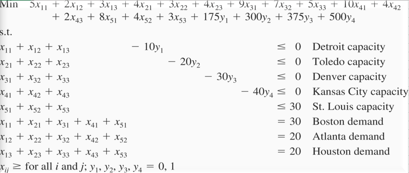 Solve in excel + X13 10y 20y2 < + X33 30y3 Min