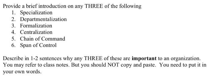 Only 3 first definitions 1. Specialization 2.