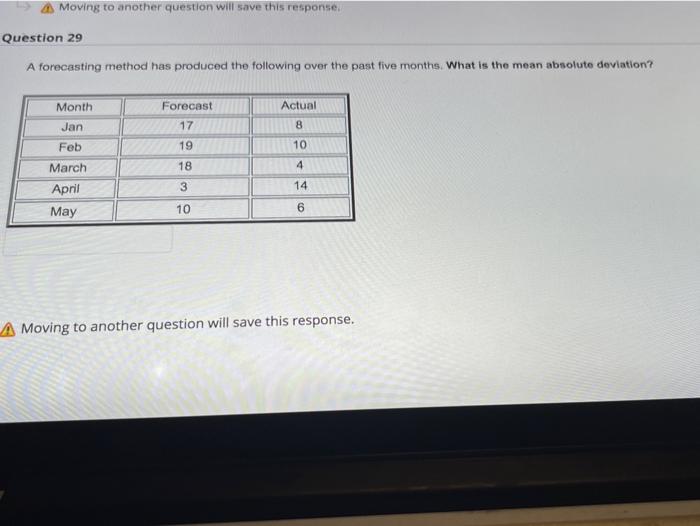 Moving to another question will save this