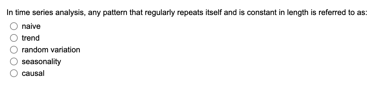 In time series analysis, any pattern that