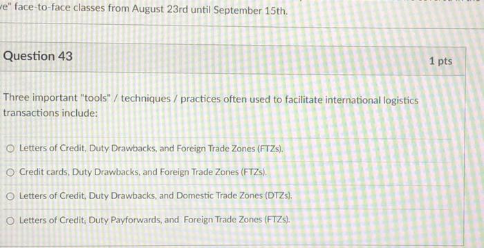 e" face-to-face classes from August 23rd until