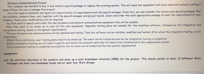 please solve it Software Implementation Project