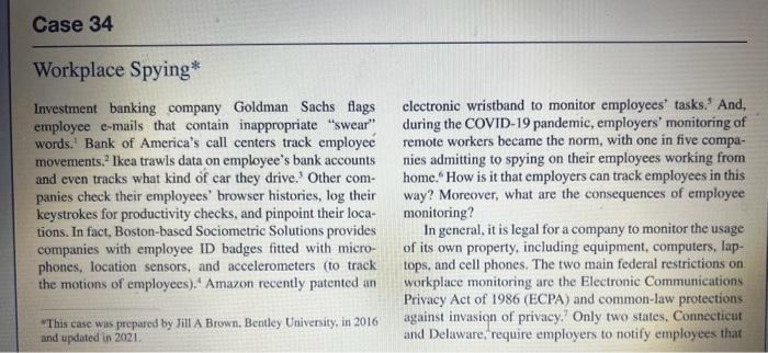 1. Do you think workplace monitoring can be an