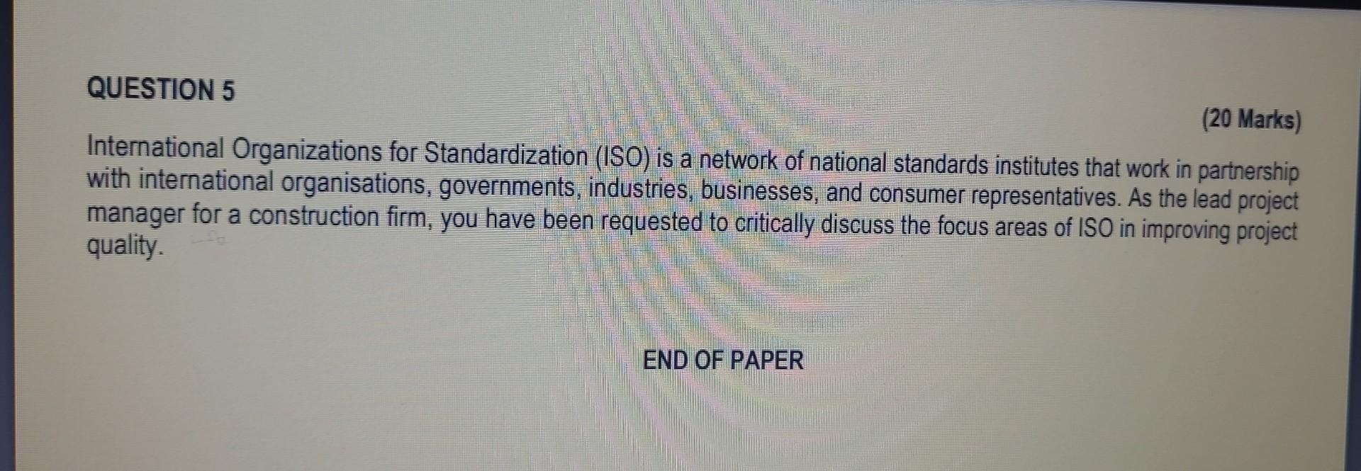 As the lead project manager for a construction