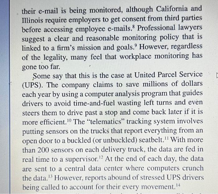 1. Do you think workplace monitoring can be an