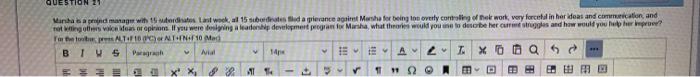 QUESTION 21 Vanhan manager with total work, al 15