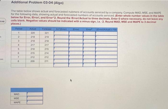 please help with this one Additional Problem