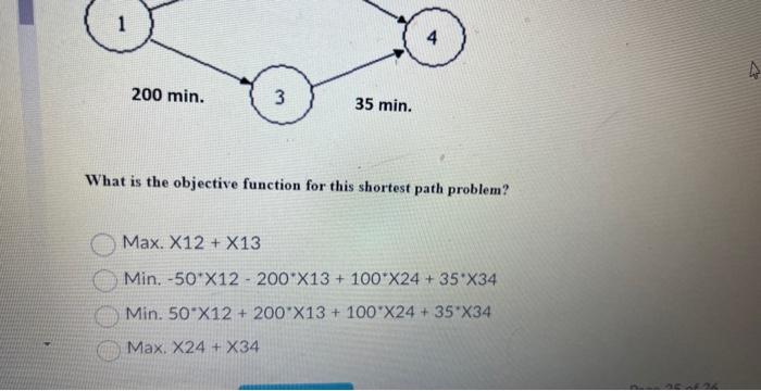 25 Consider the following shortest path problem.