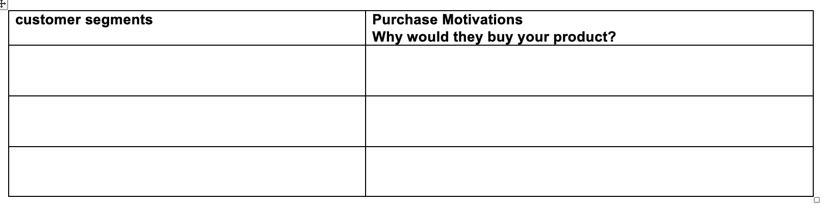 CASE: your company, after conducting a market