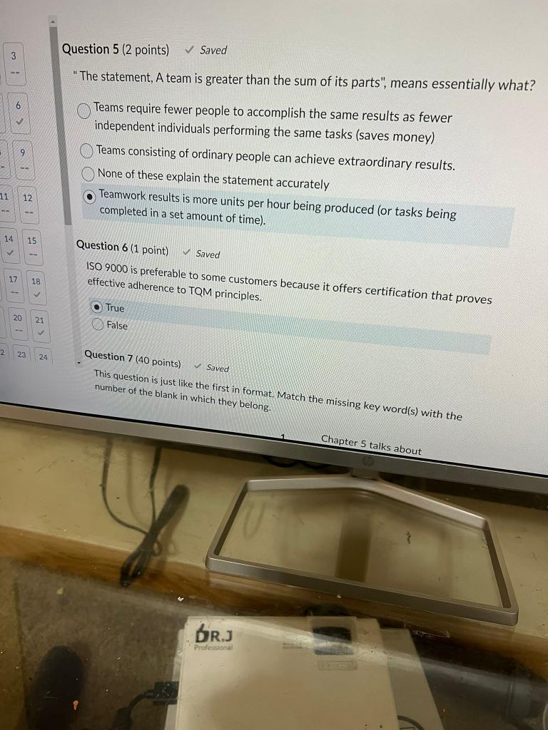 Question 1 ( 2 points) The relationship between