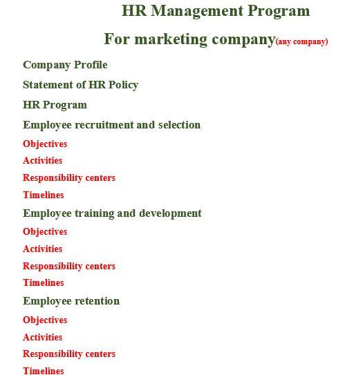 Develop an HRM Program for an existing business