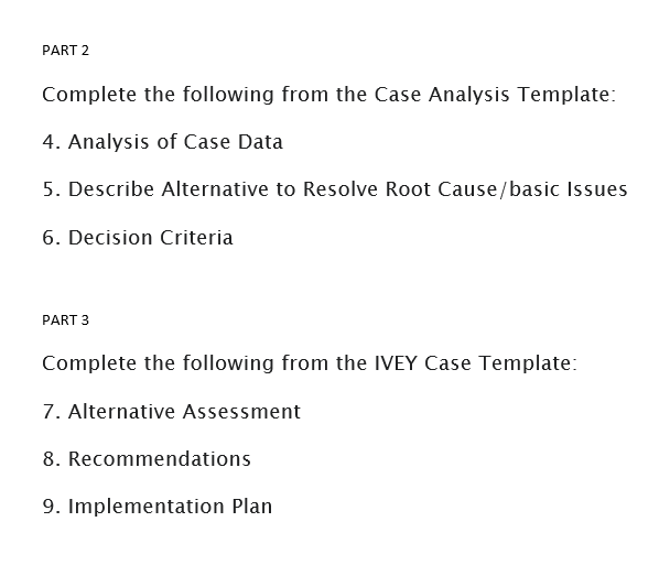 SAMPLE FORMAT OF A SIMILAR IVEY CASE ANALYSIS.