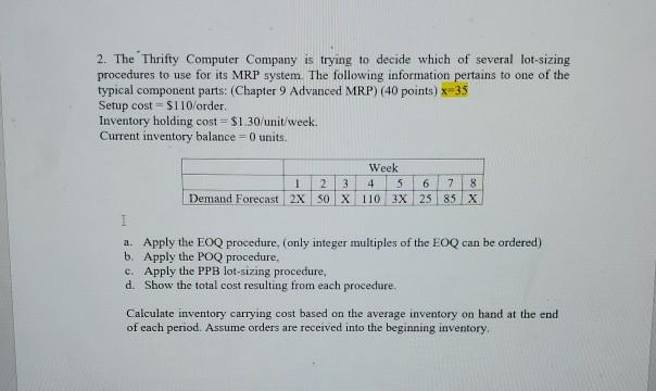 can you do on excel and show the formulas. 2. The