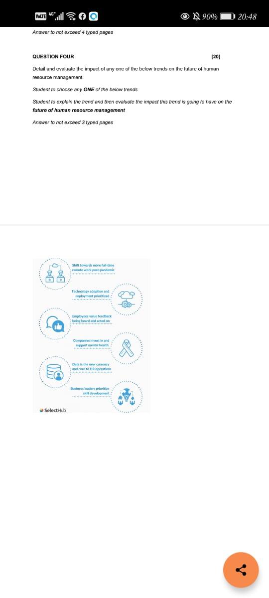 VOLTE...ll O 90% || 20:48 Answer to not exceed 4