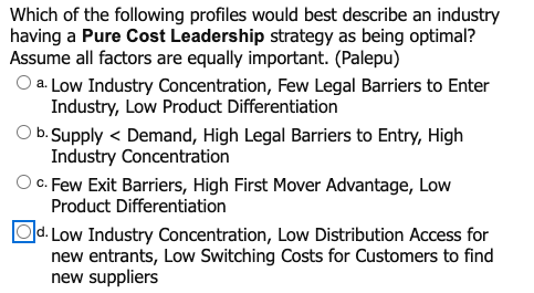 Which of the following profiles would best