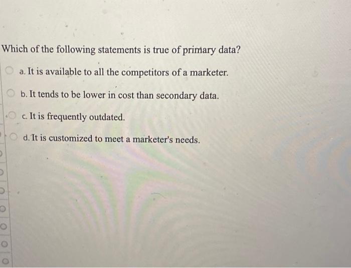 Which of the following statements is true of