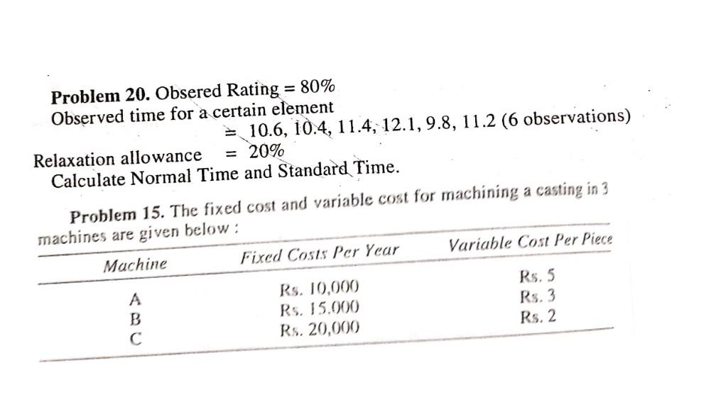 please consider my question Problem 20. Obsered