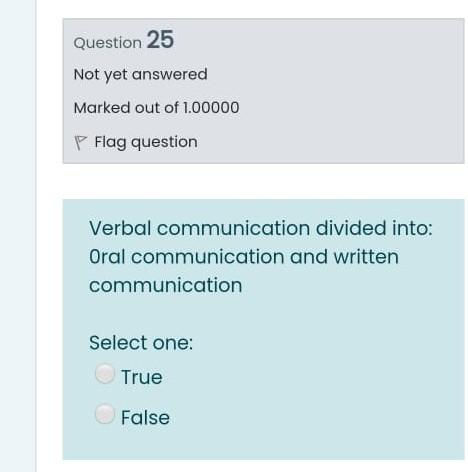 Question 25 Not yet answered Marked out of
