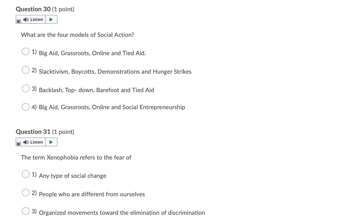 Question 31 (1 point) E) Listen The term