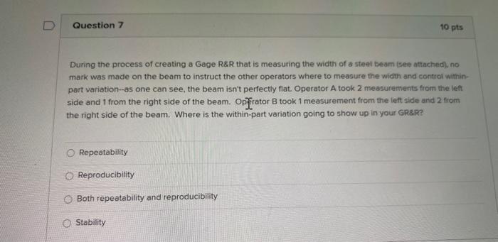 Question 7 10 pts During the process of creating