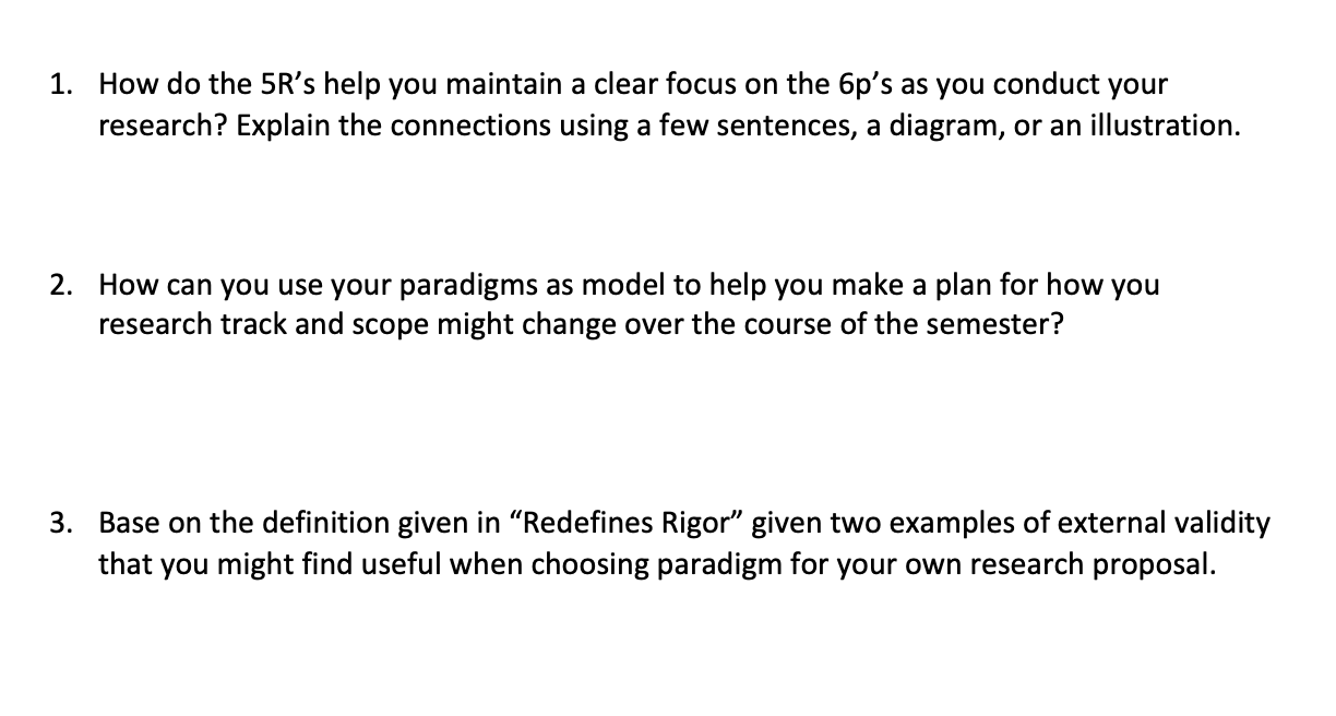 1. How do the 5R's help you maintain a clear
