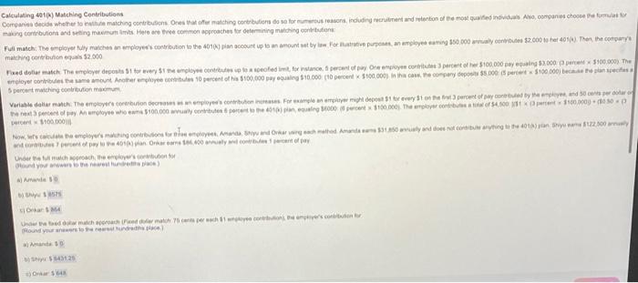Only b, c , e and f from the last section