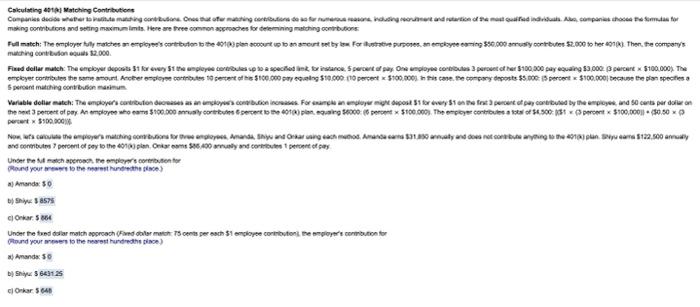 Only b, c , e and f from the last section