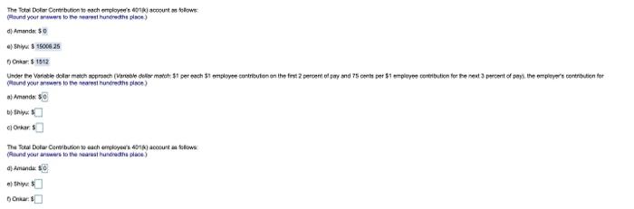 Only b, c , e and f from the last section