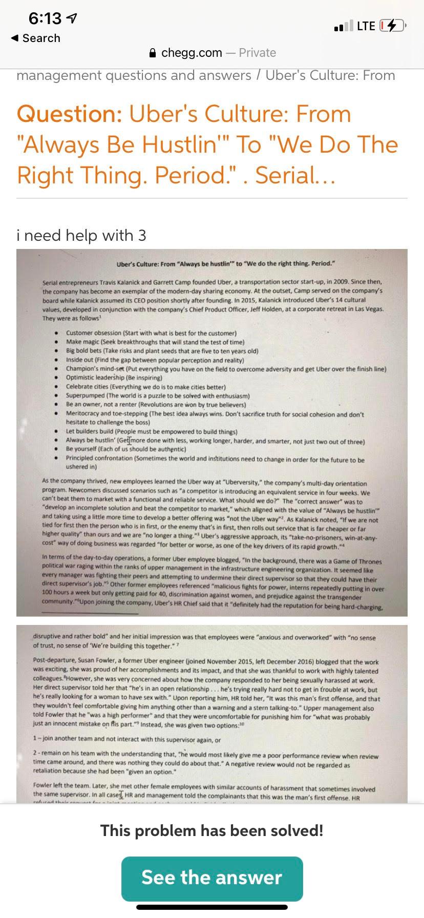 I need help with question 1 6:13 7 Search LTE A