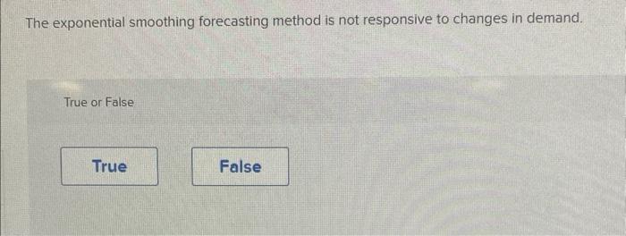 The exponential smoothing forecasting method is